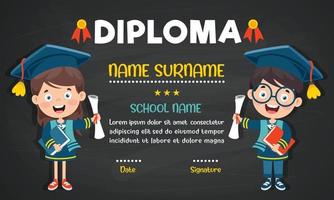 diploma certificaat voor kleuters en basisschoolkinderen vector