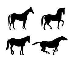 vector verzameling van paard silhouet