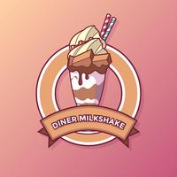 Diner Milkshake Logo Vector