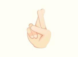 gekruiste vingers icoon. hand- gebaar emoji vector illustratie
