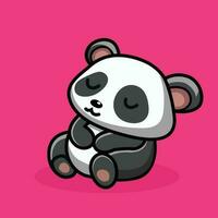 panda slapen grappig dier karakter tekenfilm illustratie. een lui aanbiddelijk panda vlak stijl tekening voor kinderen boek illustratie. panda vector icoon logo.