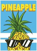 ananas poster ontwerp voor afdrukken vector