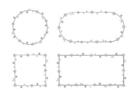 bloemen kader schets tekening set. voorjaar grens sjabloon, floreren ontwerp element voor bruiloft, groet kaart. vector