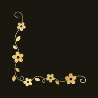 voorjaar goud bloemen hoek grenzen. bloem bladzijde decoratie tekening vector illustratie.