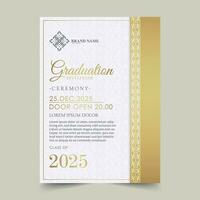 elegante afstudeeruitnodigingssjabloon met ornament vector