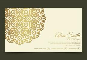 luxe mandala decoratieve kaart in gouden kleur vector