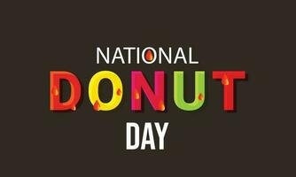 nationaal donut dag. achtergrond, banier, kaart, poster, sjabloon. vector illustratie.