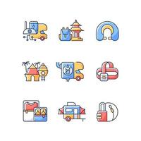 roadtrip rgb kleur iconen set vector