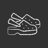 medische schoenen krijt wit pictogram op zwarte achtergrond vector