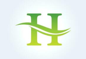 helling h brief logo ontwerp met zucht, vector ontwerp sjabloon