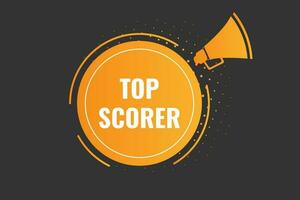 top scorer knop. toespraak bubbel, banier etiket top scorer vector