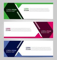 business set 3 vector abstracte banner ontwerpsjabloon