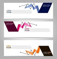 business set 3 vector abstracte banner ontwerpsjabloon