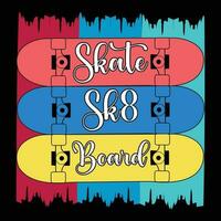 vleet sk8 bord t-shirt ontwerp vector