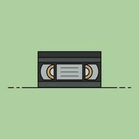 minimalistische illustratie van vhs video cassette plakband vlak icoon retro tech 90s 80s nostalgie herinneringen vector