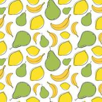 voedsel, groen fruit en geel citrus vruchten. vector illustratie. naadloos achtergrond voor poster, ansichtkaart of textiel