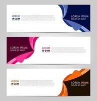 business set 3 vector abstracte banner ontwerpsjabloon