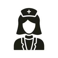 vrouw tandarts silhouet icoon. tandheelkundig dokter vrouw glyph pictogram. kinderarts symbool. arts, tandheelkundig chirurg, orthodontist, endodontist teken. kliniek personeel. geïsoleerd vector illustratie.