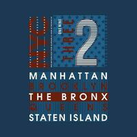 Manhattan de bronx grafisch mode stijl, t overhemd ontwerp, typografie vector, illustratie vector