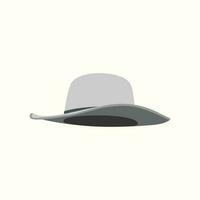 grijs cowboy hoed gemakkelijk vlak vector illustratie
