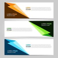 business set 3 vector abstracte banner ontwerpsjabloon