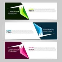 business set 3 vector abstracte banner ontwerpsjabloon