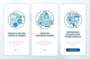 exclusieve eigendomsrechten voor het onboarding van mobiele app-paginascherm met concepten vector