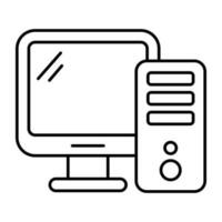 een lineair ontwerp, icoon van computer vector