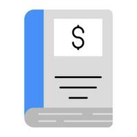 bewerkbare ontwerp icoon van financieel boek vector