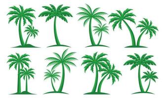 palm bomen reeks geïsoleerd Aan wit achtergrond. palm silhouetten. ontwerp van palm bomen voor affiches, banners en promotionele artikelen. vector illustratie. palm icoon Aan wit achtergrond