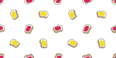 brood naadloos patroon vector bakken bakkerij jam voedsel tekenfilm sjaal geïsoleerd illustratie achtergrond behang