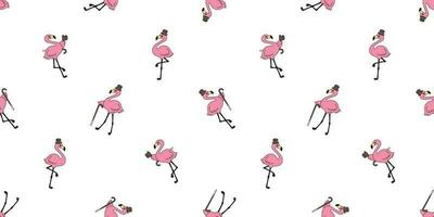 flamingo naadloos patroon vector top hoed roze flamingo's exotisch vogel tropisch sjaal geïsoleerd tekenfilm illustratie tegel achtergrond herhaling behang