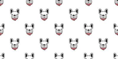 hond naadloos patroon vector Frans bulldog polka punt sjaal tekenfilm karakter illustratie tegel achtergrond herhaling behang