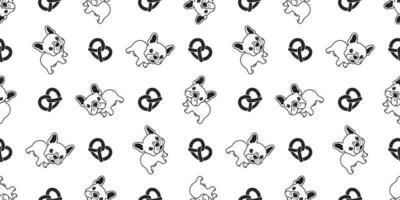hond naadloos patroon vector Frans bulldog zoute krakeling tegel achtergrond sjaal geïsoleerd herhaling behang illustratie tekenfilm hond ras