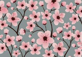 kers bloesem Japans sakura bloem naadloos patroon vector