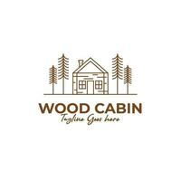 creatief wijnoogst huis hout cabine logo ontwerp illustratie idee vector