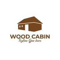 creatief wijnoogst huis hout cabine logo ontwerp illustratie idee vector