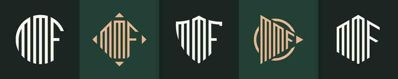 creatief gemakkelijk eerste monogram mmf logo ontwerpen. vector