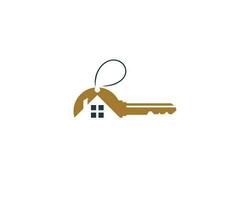 realiteit huis sleutel logo ontwerp, huis verkopen, huis kopen, realiteit kopen vector sjabloon illustratie.