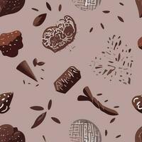 patroon wereld chocola dag in stijl met sommige modieus ontwerpen, onze verzameling van verschillend hand getekend vormen en texturen zijn perfect voor promotionele materialen, t-shirts, bed lakens, en legging vector