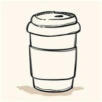 tekening icoon. nemen een koffie beker. vector illustratie