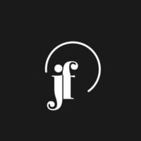 jf logo initialen monogram met circulaire lijnen, minimalistische en schoon logo ontwerp, gemakkelijk maar classy stijl vector