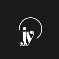 jy logo initialen monogram met circulaire lijnen, minimalistische en schoon logo ontwerp, gemakkelijk maar classy stijl vector