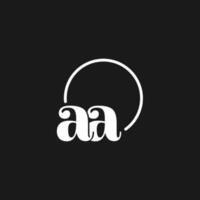 aa logo initialen monogram met circulaire lijnen, minimalistische en schoon logo ontwerp, gemakkelijk maar classy stijl vector