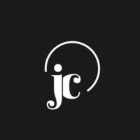 jc logo initialen monogram met circulaire lijnen, minimalistische en schoon logo ontwerp, gemakkelijk maar classy stijl vector