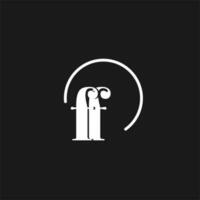 ff logo initialen monogram met circulaire lijnen, minimalistische en schoon logo ontwerp, gemakkelijk maar classy stijl vector