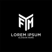 fm spiegel eerste logo, creatief stoutmoedig monogram eerste ontwerp stijl vector