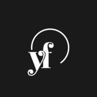 yf logo initialen monogram met circulaire lijnen, minimalistische en schoon logo ontwerp, gemakkelijk maar classy stijl vector