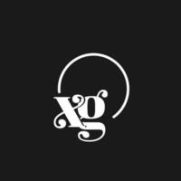 xg logo initialen monogram met circulaire lijnen, minimalistische en schoon logo ontwerp, gemakkelijk maar classy stijl vector