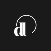dl logo initialen monogram met circulaire lijnen, minimalistische en schoon logo ontwerp, gemakkelijk maar classy stijl vector